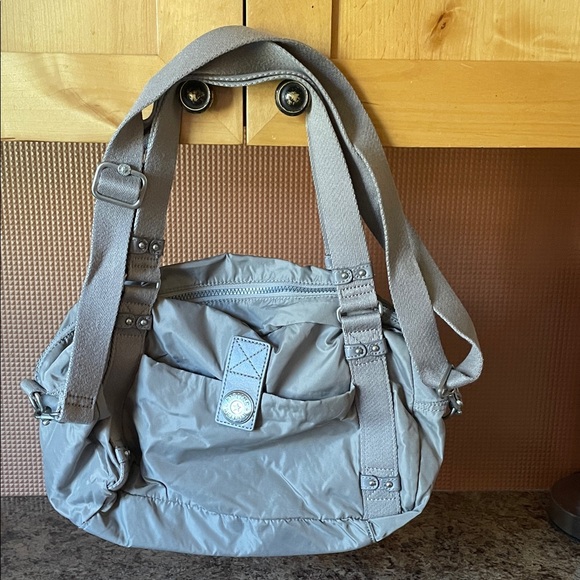 Kipling Handbags - Kipling Light Gray Nylon Shoulder Bag